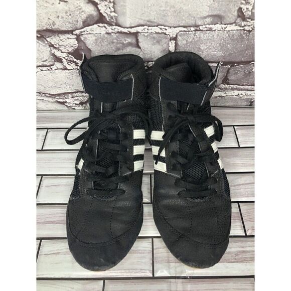 ADIDAS Black Suede White Stripes Strap Lace Up Wrestling Shoes Men Sz 7M US/40EU main image 15